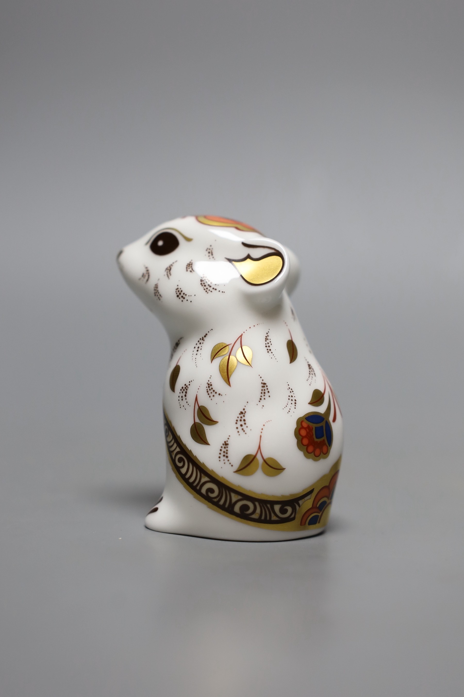 A Royal Crown Derby paperweight - Mouse, gold stopper, boxed, no certificate